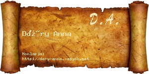 Déry Anna névjegykártya