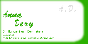 anna dery business card