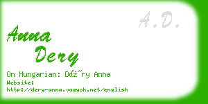 anna dery business card